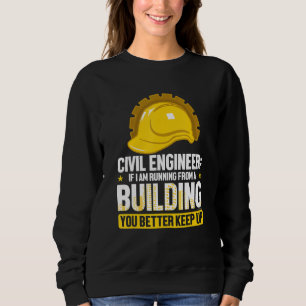 Camiseta Engenheiro Civil Engraçado Se Eu Estiver Correndo