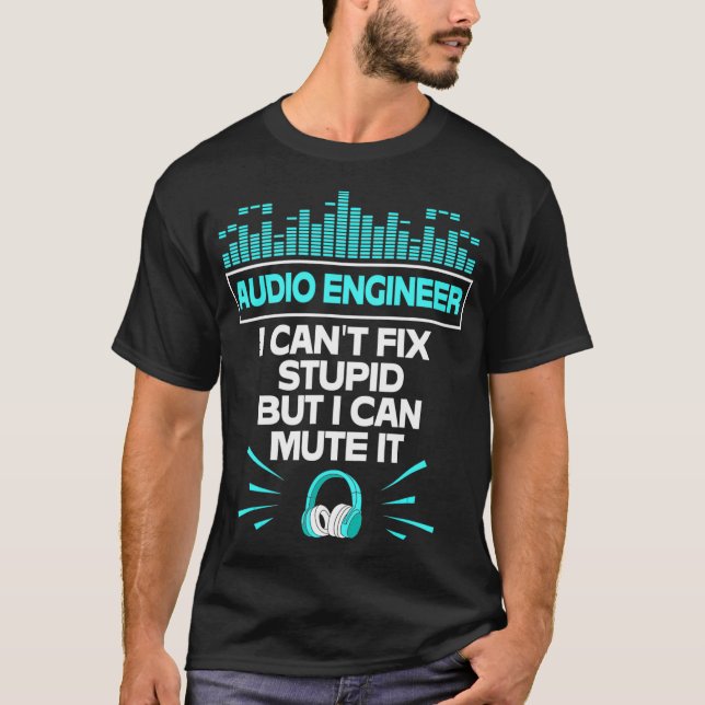 Camiseta Engenheiro de áudio com Cara de som engraçada  (Frente)