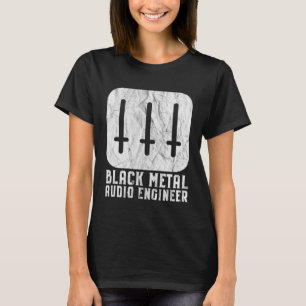Camiseta Engenheiro de áudio preto metálico invertido