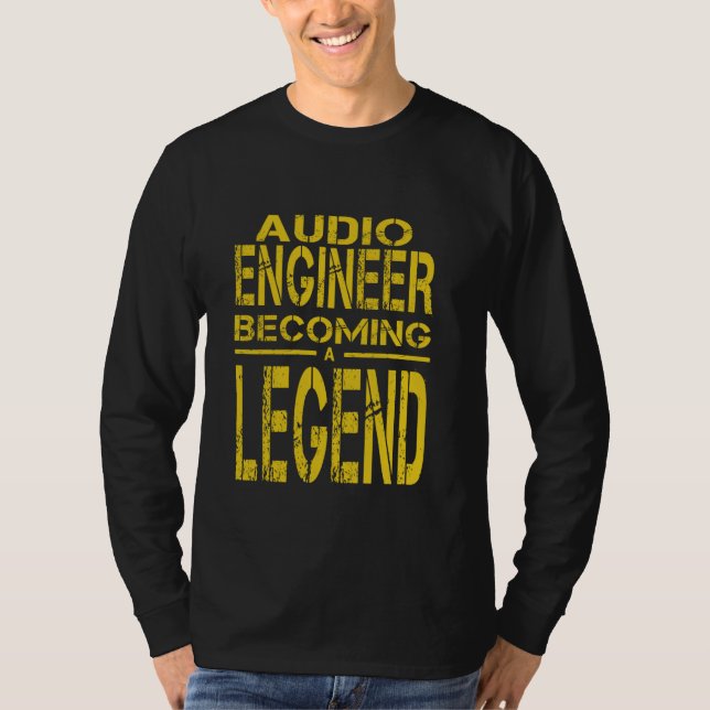 Camiseta Engenheiro de áudio Uma legenda (Frente)
