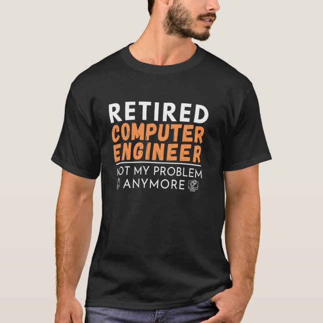 Camiseta Engenheiro de Computador Aposentado Engenharia de  (Frente)