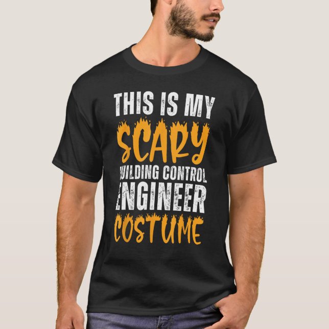 Camiseta Engenheiro de Controle de Edifício Assustador Fúri (Frente)
