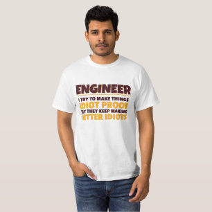 Camiseta Engenheiro de Engenharia Tente Tornar as Coisas Id