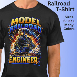Camiseta Engenheiro de Ferromodelismo Trem a Vapor
