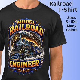 Camiseta Engenheiro de Ferromodelismo Trem a Vapor
