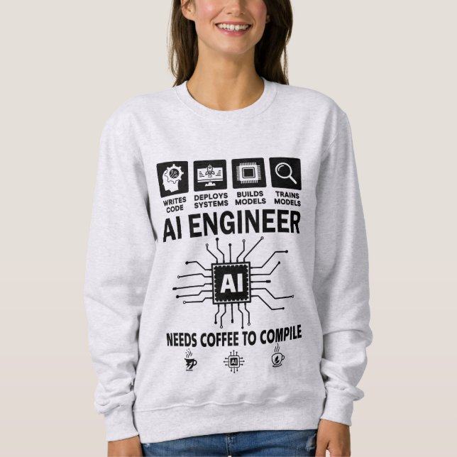 Camiseta Engenheiro de IA Engraçado Programador Desenvolved (Frente)
