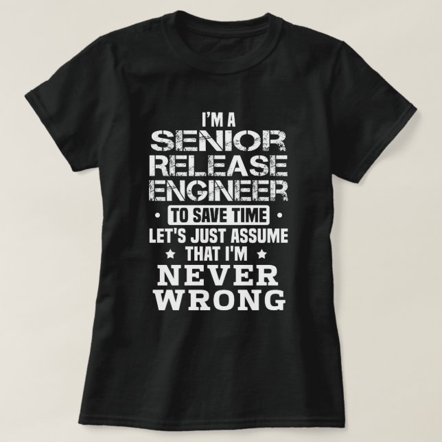 Camiseta Engenheiro de liberação do mais velho (Frente do Design)