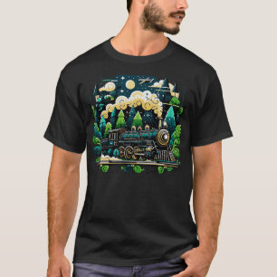 Camiseta Engenheiro de locomotivas de comboios a vapor