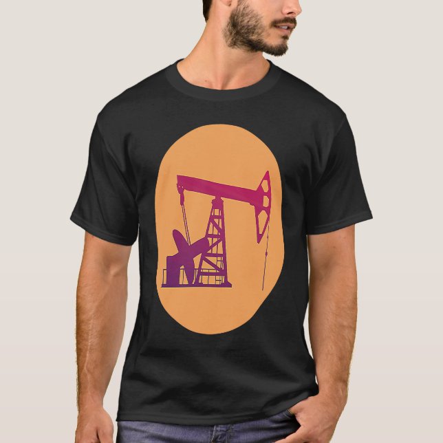 Camiseta Engenheiro de perfuração Óleo de Pumpjack para Óle (Frente)