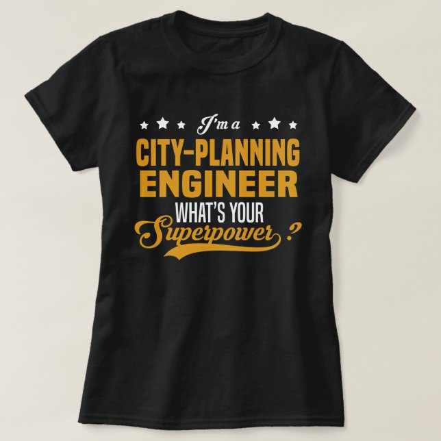 Camiseta Engenheiro de Planejamento de Cidade (Frente do Design)
