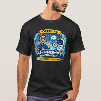 Camiseta Engenheiro de Prompt de IA Est. 2023 Humor de Trab