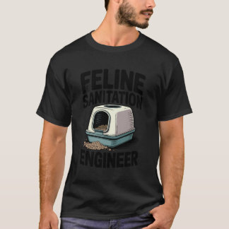 Camiseta Engenheiro de Saneamento Felino Caixa de Areia Ama