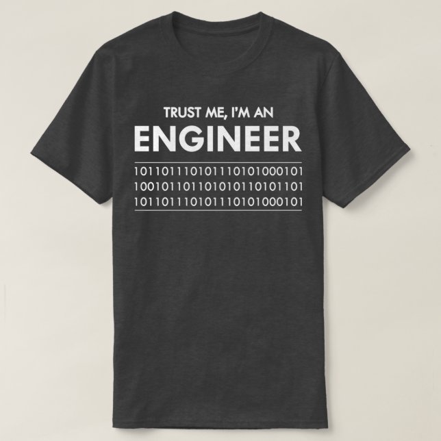 Camiseta Engenheiro de software Confie em mim como um engen (Frente do Design)