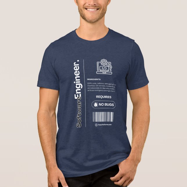 Camiseta Engenheiro de Software – Humor de Trabalho Diverti (Frente)