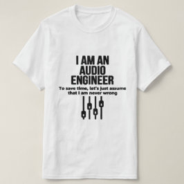 Camiseta Engenheiro de som/áudio preto/branco