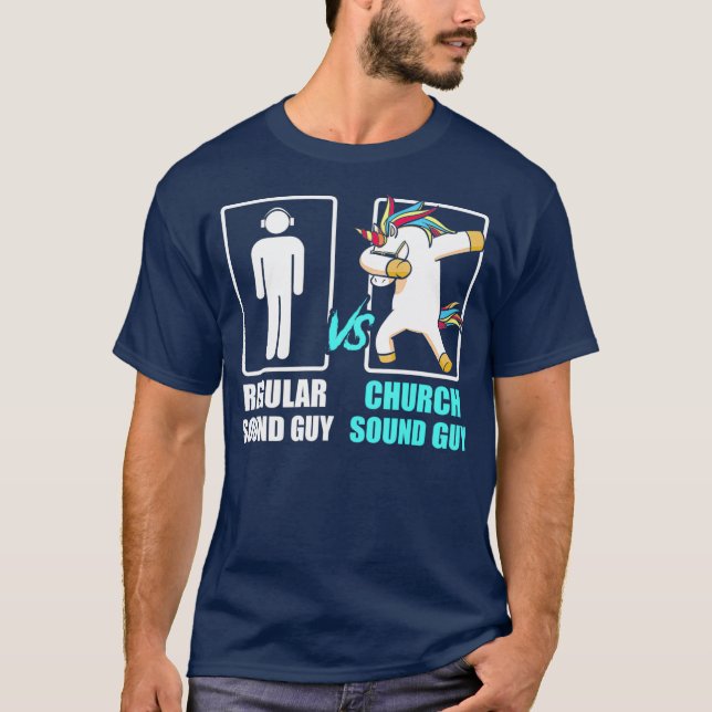 Camiseta Engenheiro de Tecnologia de Áudio Unicorn Cara de  (Frente)