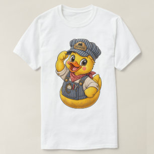 Camiseta Engenheiro de Trem de Pato de Borracha Edição Vint