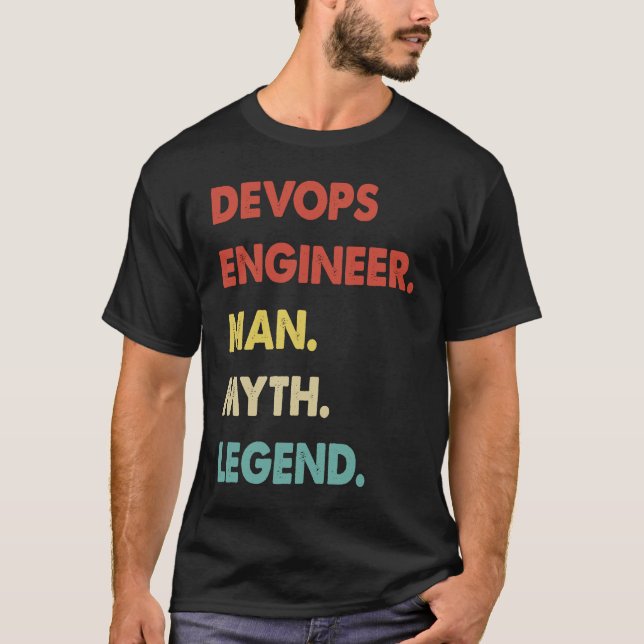 Camiseta Engenheiro Devops Homem Mito Lenda  1 (Frente)
