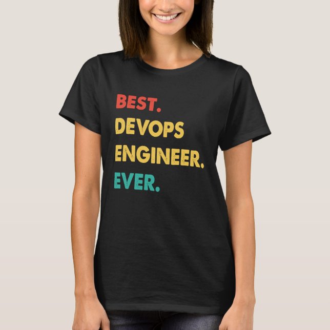 Camiseta Engenheiro Devops Retro Melhor Engenheiro Devops d (Frente)
