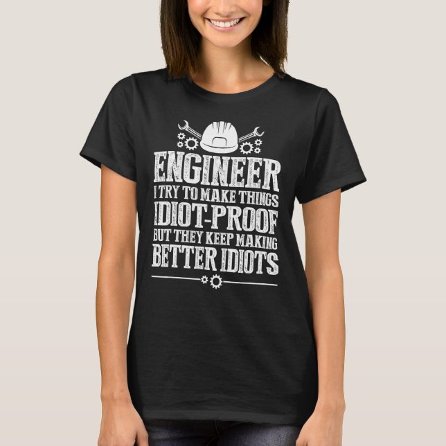 Camiseta Engenheiro Distante Homens Engenharia para Mulhere (Frente)