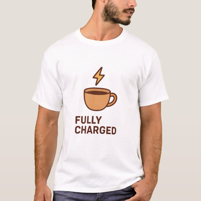 Camiseta Engenheiro Elétrico Amante de Café Totalmente Carr (Frente)