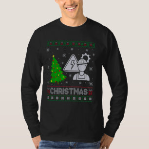 Camiseta Engenheiro Elétrico Luminoso Da Árvore Xmas Cristo