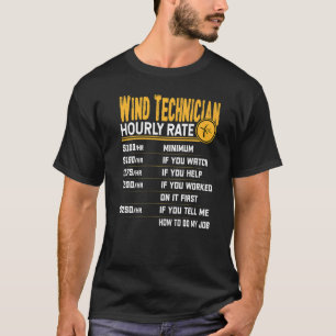 Camiseta Engenheiro eólico técnico de taxa horária