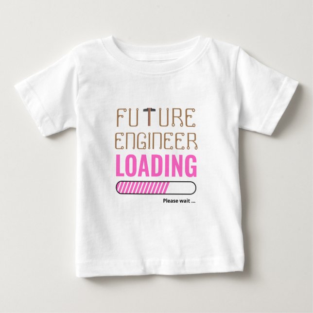 Camiseta Engenheiro Futuro Carregando Unisex Personalizado  (Frente)