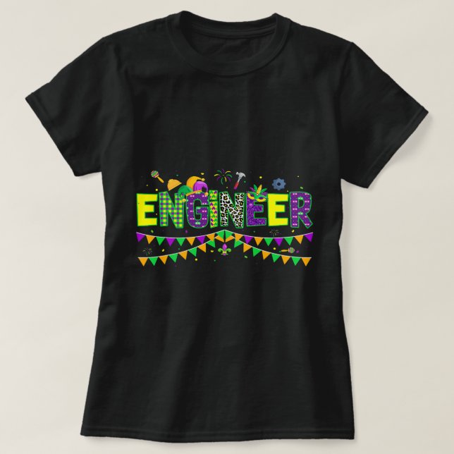 Camiseta Engenheiro Lover Funny Mardi Gras Partido Jes (Frente do Design)
