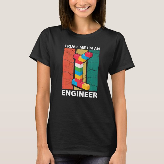 Camiseta Engenheiro Master Builder Building Bricks Blocks C (Frente)