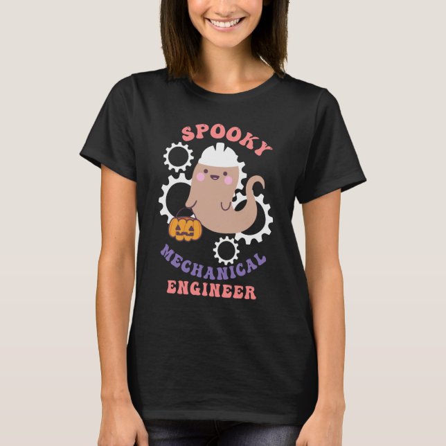 Camiseta engenheiro mecânico assustador (Frente)