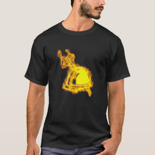 Camiseta Engenheiro Mecânico Chamas de Paquímetro de Fogo