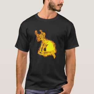 Camiseta Engenheiro Mecânico Chamas de Paquímetro de Fogo