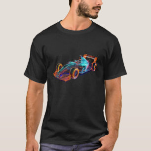 Camiseta Engenheiro Mecânico Colorido de Carros de Corrida 