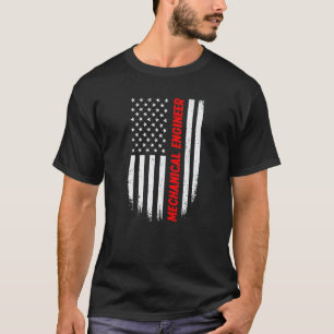 Camiseta Engenheiro Mecânico da Bandeira Americana de 4 de