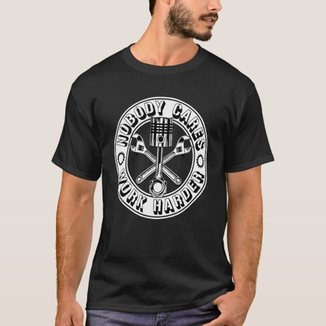 Camiseta Engenheiro Mecânico que ninguém se importa de trab (Frente)