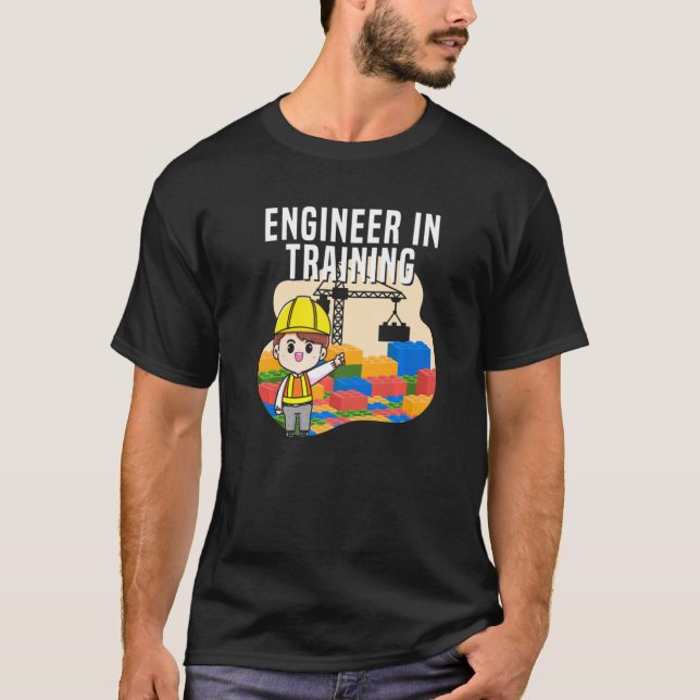 Camiseta Engenheiro No Treinamento Construindo Blocos Princ (Frente)