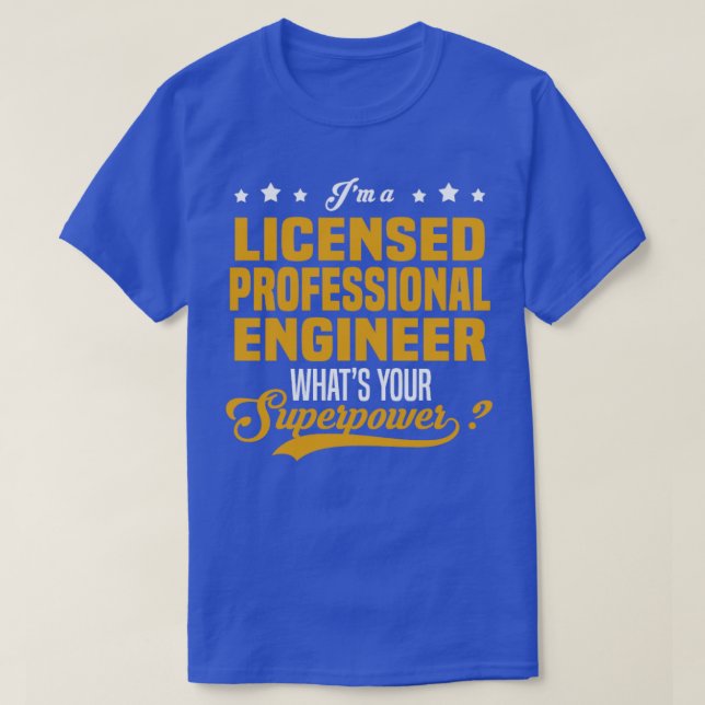 Camiseta Engenheiro profissional licenciado (Frente do Design)