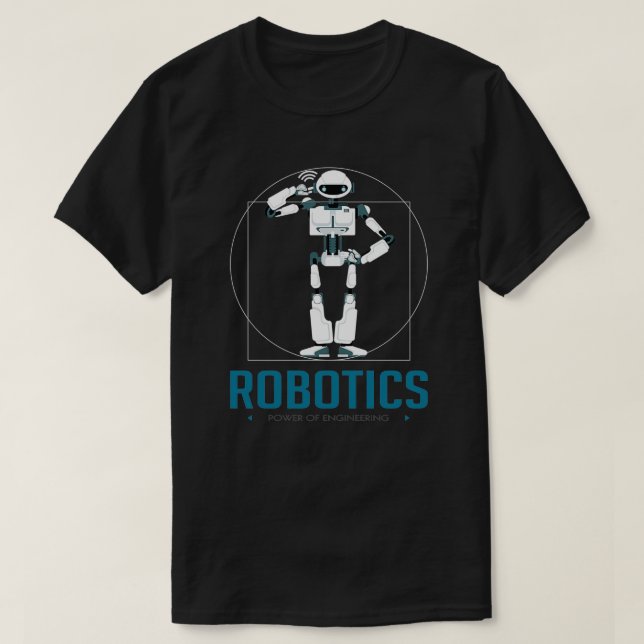 Camiseta Engenheiro Robótico I Construi Robôs (Frente do Design)