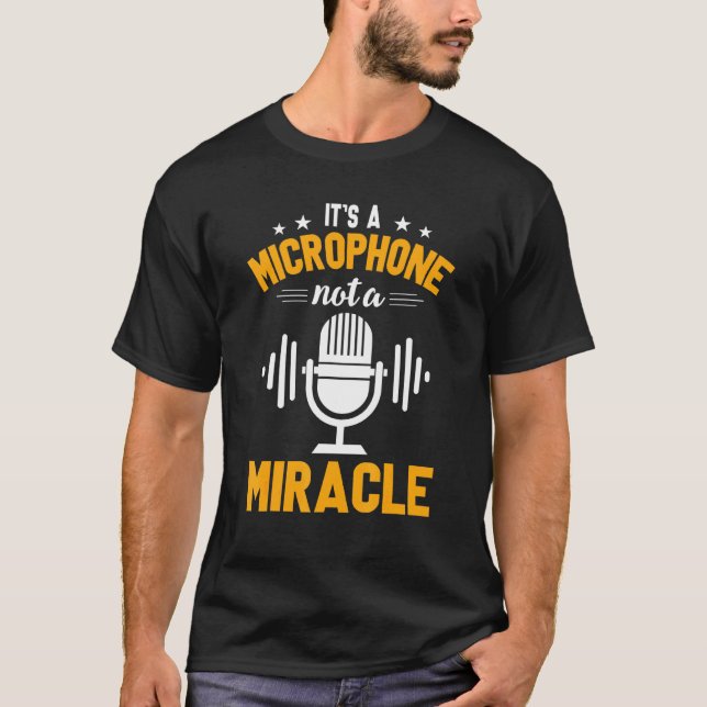 Camiseta Engenheiro técnico de áudio de microfone da Cara d (Frente)