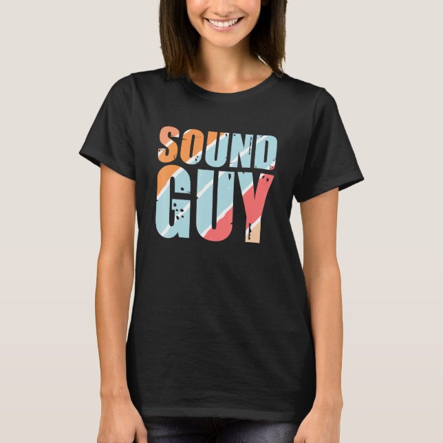 Camiseta Engenheiros de gravação de Cara de som retrorrefle (Frente)
