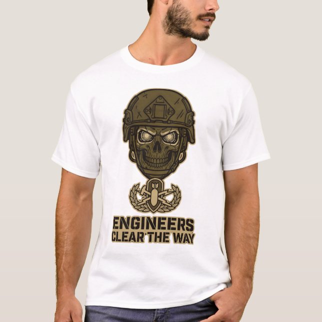 Camiseta Engineers Clear The Way Skull Helmet Tee (Frente)