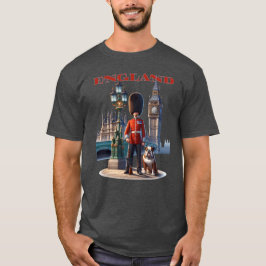 Camiseta England Buckingham Palace Guarda e Buldogue