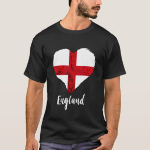 Camiseta England Heart Rua George's Cross England Flag Engl