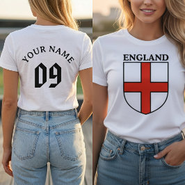 Camiseta England Shield Crest Personalized Name Number 