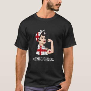 Camiseta England Strong Woman English Girl Flag Eng