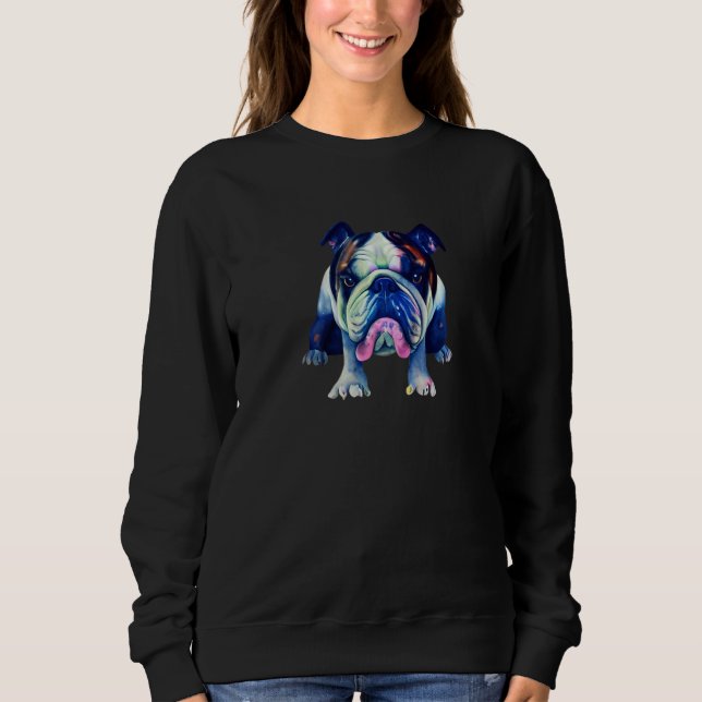 Camiseta English Bulldog Colorful Dog  Cute Pet (Frente)