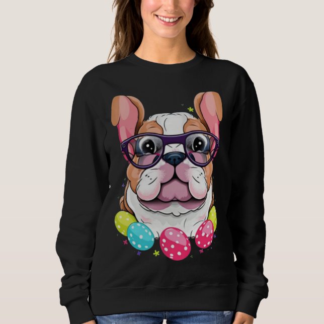 Camiseta English Bulldog Easter Bunny Dog Costume Boys Girl (Frente)