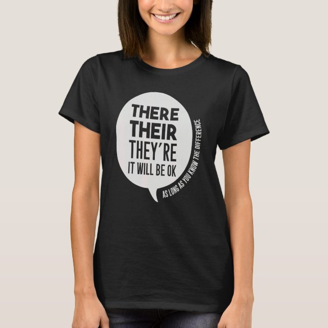 Camiseta English Grammar Elementary School Teacher Their Th (Frente)