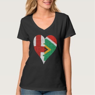 Camiseta English South African Flag Heart